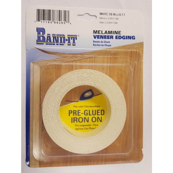 Band-It Band-It .030 in. X 7/8 in. W X 25 ft. L White Melamine Veneer Edging No 2/BTR Premium Grade 88265 - main
